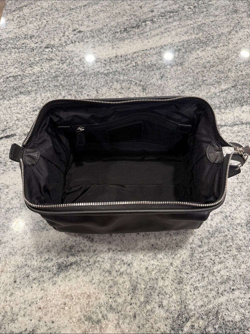 Coach Black Leather Toiletry Bag with Silver Hardware - Picture 5 of 8